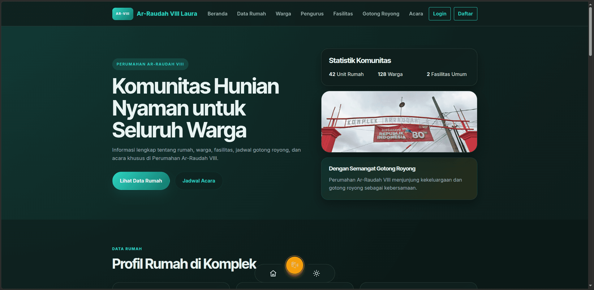 Website Musholla Ar-Raudah VIII